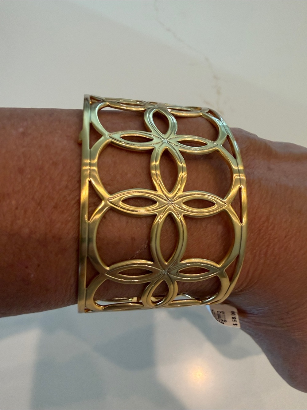 NWT Brighton Gold Floral Cutout Cuff Bracelet
